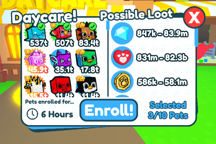 Pet simulator x Secret and Mythical Pet for Yeet World (6 pets) Fast Delivery